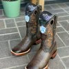 Guadalajara Western Wear Men Wild West Faded Brown Ostrich Belly Wide Square Toe Cowboy Boots 2 Guadalajara Western Wear Men Wild West Faded Brown Ostrich Belly Wide Square Toe Cowboy Boots