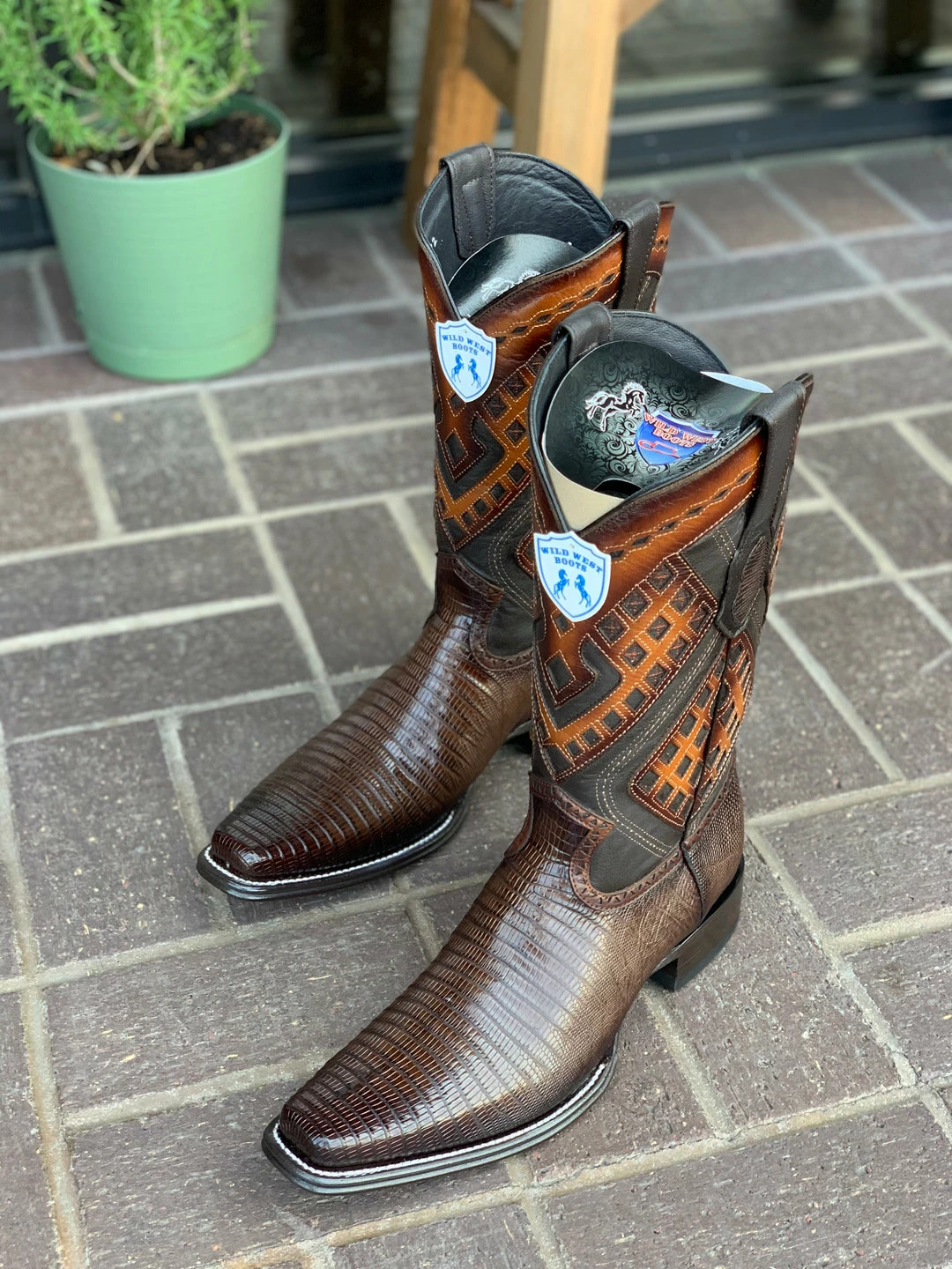 Guadalajara Western Wear Wild West Faded Brown Teju European Square Toe Cowboy Boots Men 3 Guadalajara Western Wear Wild West Faded Brown Teju European Square Toe Cowboy Boots Men