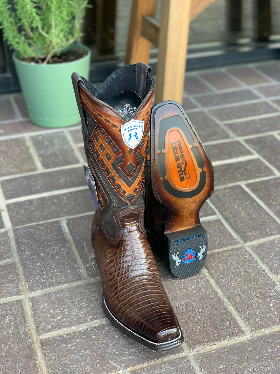 Guadalajara Western Wear Wild West Faded Brown Teju European Square Toe Cowboy Boots Men 4 Guadalajara Western Wear Wild West Faded Brown Teju European Square Toe Cowboy Boots Men