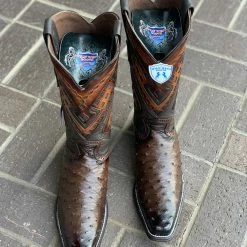 Guadalajara Western Wear Men Wild West Faded Brown Ostrich European Square Toe Cowboy Boots 8 Guadalajara Western Wear Men Wild West Faded Brown Ostrich European Square Toe Cowboy Boots