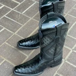 Guadalajara Western Wear Men Wild West Black Ostrich European Square Toe Cowboy Boots 9 Guadalajara Western Wear Men Wild West Black Ostrich European Square Toe Cowboy Boots