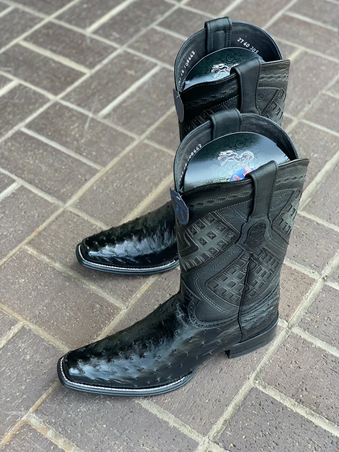 Guadalajara Western Wear Men Wild West Black Ostrich European Square Toe Cowboy Boots 5 Guadalajara Western Wear Men Wild West Black Ostrich European Square Toe Cowboy Boots