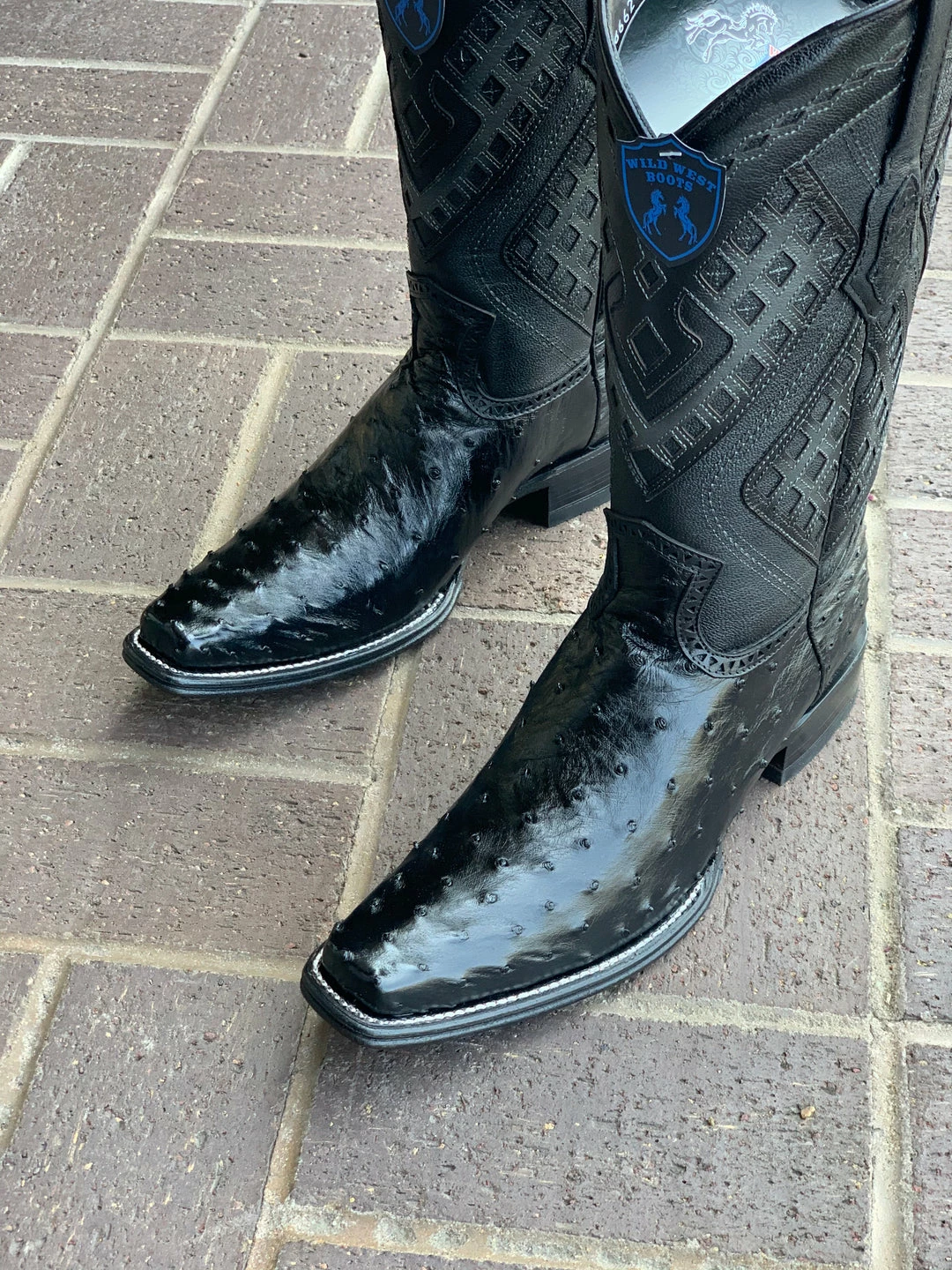 Guadalajara Western Wear Men Wild West Black Ostrich European Square Toe Cowboy Boots 7 Guadalajara Western Wear Men Wild West Black Ostrich European Square Toe Cowboy Boots
