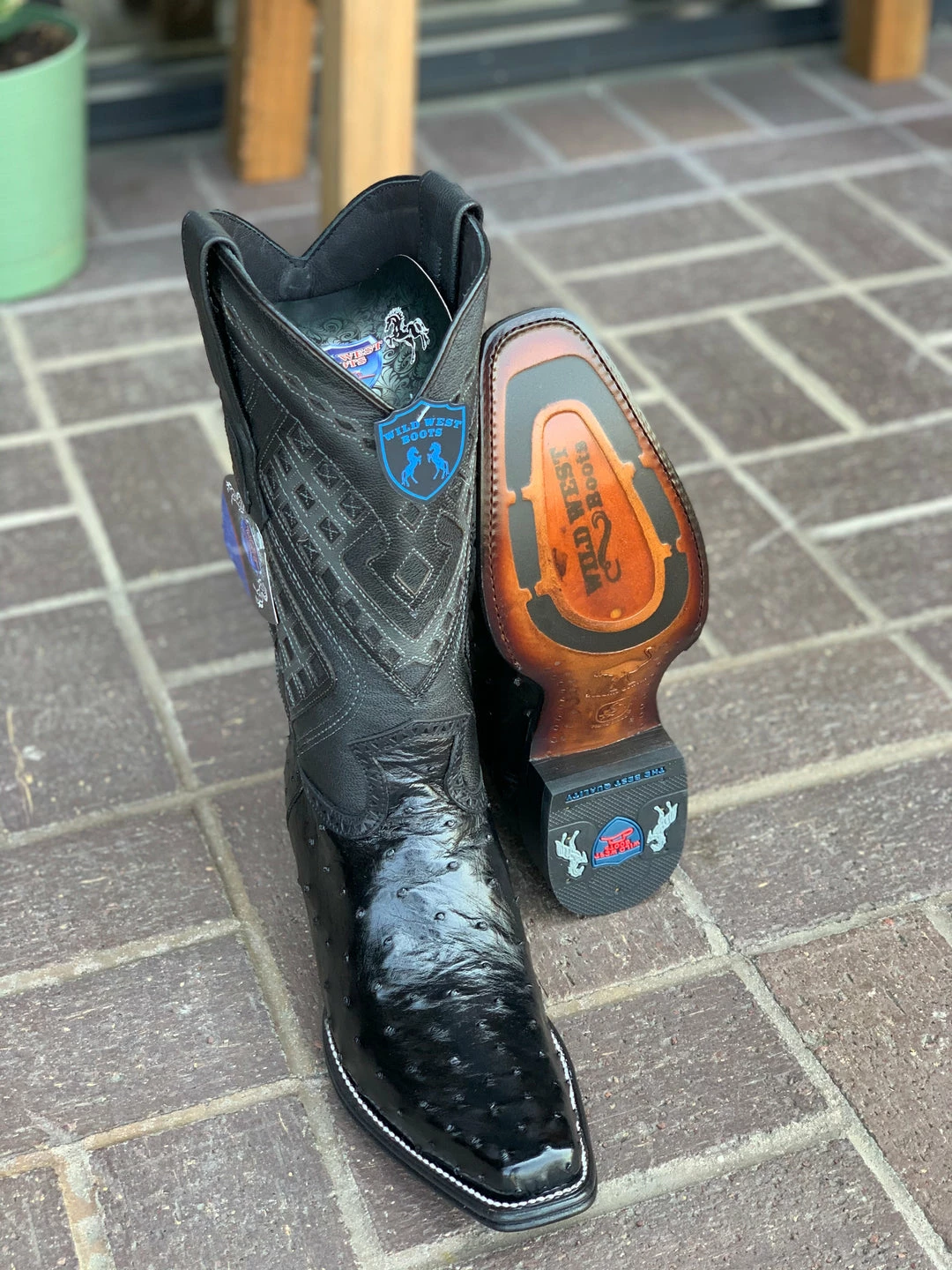 Guadalajara Western Wear Men Wild West Black Ostrich European Square Toe Cowboy Boots 4 Guadalajara Western Wear Men Wild West Black Ostrich European Square Toe Cowboy Boots