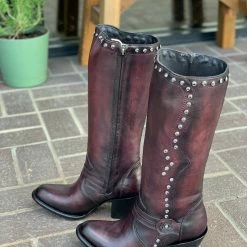 Guadalajara Western Wear Los Altos Burgundy Round Toe Tall Women Western Boot