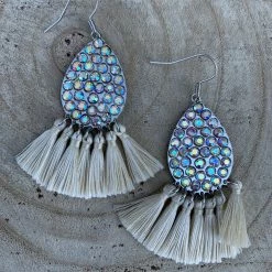 Guadalajara Western Wear Creme Sparkling Tassel Women