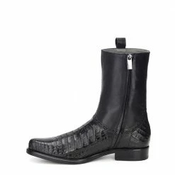 Guadalajara Western Wear Men Cuadra Botin De Caiman - Black