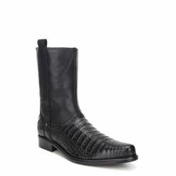 Guadalajara Western Wear Men Cuadra Botin De Caiman - Black