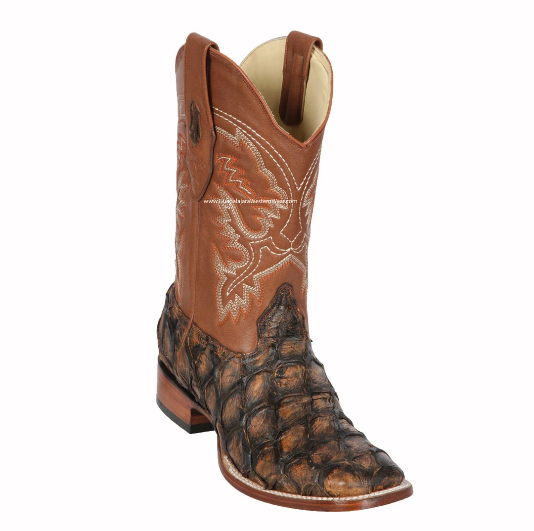Guadalajara Western Wear Los Altos Rustic Cognac Piraruccu Wide Square Toe Cowboy Boots 3 Guadalajara Western Wear Los Altos Rustic Cognac Piraruccu Wide Square Toe Cowboy Boots