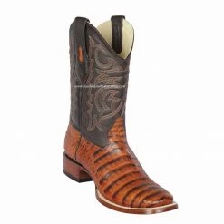 Guadalajara Western Wear Los Altos Porto Honey Caiman Belly Wide Square Toe Cowboy Boots Men