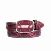 Guadalajara Western Wear King Exotic Faded Burgundy Stingray Modern Western Leather Belt Men 2 Guadalajara Western Wear King Exotic Faded Burgundy Stingray Modern Western Leather Belt Men