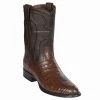 Guadalajara Western Wear Los Altos Brown Caiman Belly Roper Cowboy Boots Men