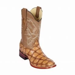 Guadalajara Western Wear Los Altos Glossy Oryx Piraruccu Wide Square Toe Cowboy Boots Men