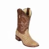 Guadalajara Western Wear Los Altos Honey Caiman Belly Wide Square Toe Cowboy Boots