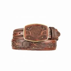 Guadalajara Western Wear King Exotic Brown Elephant Modern Western Leather Belt