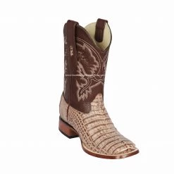 Guadalajara Western Wear Men Los Altos Mocha Caiman Belly Wide Square Toe Cowboy Boots