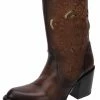 Guadalajara Western Wear White Diamond Brown Round Toe Short Women Boot 2 Guadalajara Western Wear White Diamond Brown Round Toe Short Women Boot