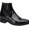 Guadalajara Western Wear White Diamond Piel Charol Botin Charro - Black Men