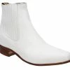 Guadalajara Western Wear White Diamond Piel Napa Botin Charro - Blanco