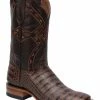 Guadalajara Western Wear White Diamond Caiman Belly Print Square Toe Men's Boots - Brown