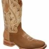Guadalajara Western Wear White Diamond Suede Square Toe Men's Boots - Sand