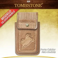 Guadalajara Western Wear Tombstone Leather Tooled Bull Riding Cell Phone Case