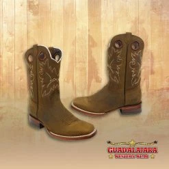 Women Reywelt Crazy Horse Square Toe Short Cowgirl Boots