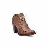 Guadalajara Western Wear Cuadra Maple Crust Bovine Leather Floral Ankle Boot
