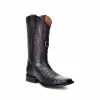 Guadalajara Western Wear Cuadra Black Caiman Belly Wide Square Toe Cowboy Boot Men