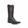 Guadalajara Western Wear Cuadra Black Caiman Belly Wide Square Toe Cowboy Boot Men