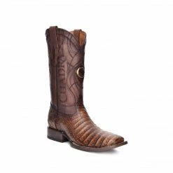 Guadalajara Western Wear Men Cuadra Porto Maple Caiman Belly Wide Square Toe Cowboy Boot