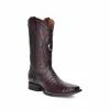 Guadalajara Western Wear Cuadra Black Cherry Caiman Belly Wide Square Toe Cowboy Boot Men