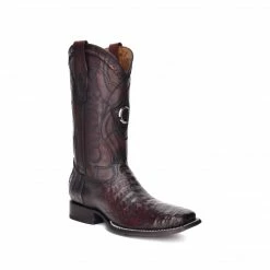 Guadalajara Western Wear Cuadra Black Cherry Caiman Belly Wide Square Toe Cowboy Boot Men