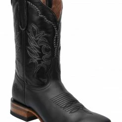 Guadalajara Western Wear White Diamond Napa Square Toe Men's Boots - Black