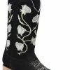 Guadalajara Western Wear White Diamond Black/White Floral Square Toe Women Boot