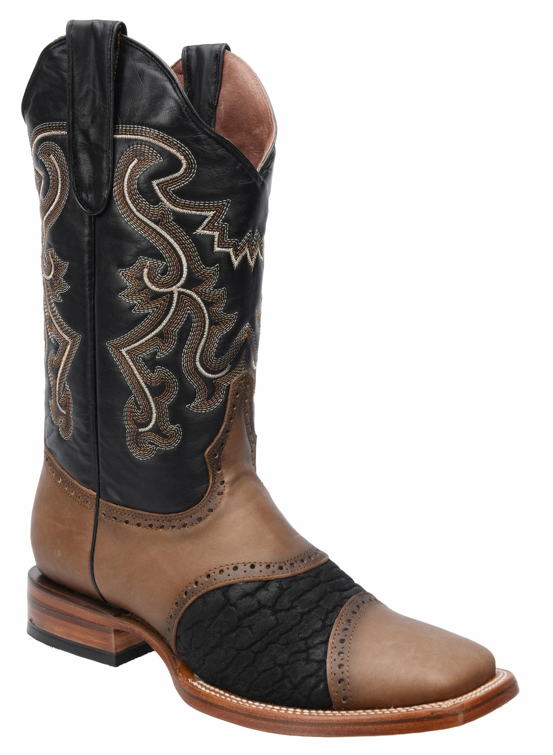 Guadalajara Western Wear White Diamond Bull Shoulder Square Toe Men's Boots - Black 3 Guadalajara Western Wear White Diamond Bull Shoulder Square Toe Men's Boots - Black