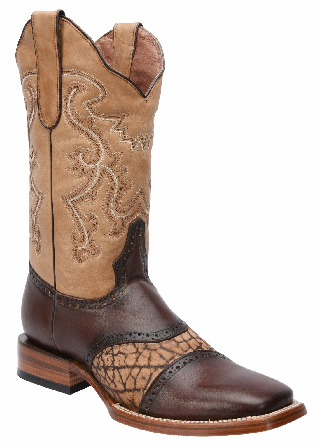 Guadalajara Western Wear White Diamond Bull Shoulder Square Toe Men's Boots - Brown / Orix 3 Guadalajara Western Wear White Diamond Bull Shoulder Square Toe Men's Boots - Brown / Orix