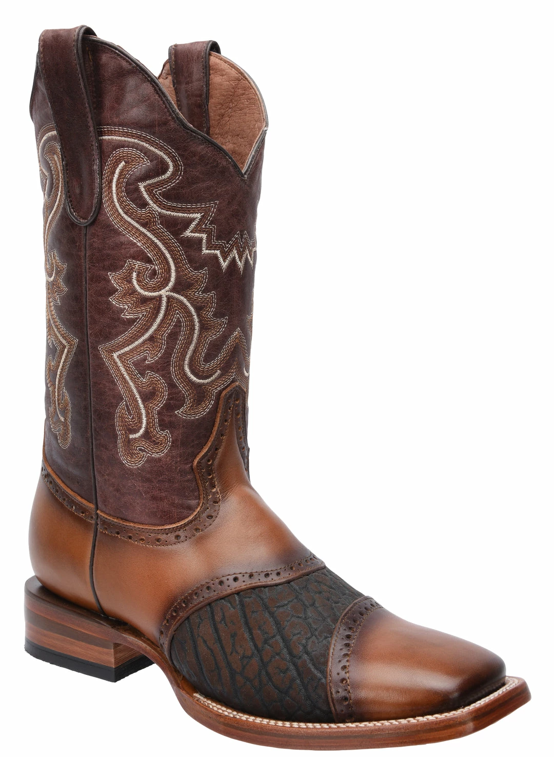 Guadalajara Western Wear White Diamond Bull Shoulder Square Toe Men's Boots - Brown 3 Guadalajara Western Wear White Diamond Bull Shoulder Square Toe Men's Boots - Brown