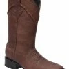 Guadalajara Western Wear White Diamond Bull Shoulder Wide Square Toe Men's Boots - Brown