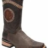Guadalajara Western Wear White Diamond Tejida Square Toe Men's Boots - Brown