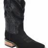 Guadalajara Western Wear White Diamond Tejida Square Toe Men's Boots - Black