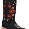 Guadalajara Western Wear White Diamond Suede Black Square Toe Women Boot 1 Guadalajara Western Wear White Diamond Suede Black Square Toe Women Boot