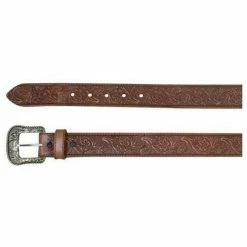 Guadalajara Western Wear Men Hooey Western Tooled Floral Leather Belt