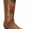 Guadalajara Western Wear White Diamond Light Brown Floral Square Toe Women Boot 1 Guadalajara Western Wear White Diamond Light Brown Floral Square Toe Women Boot