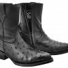 Guadalajara Western Wear White Diamond Ostrich Black Men's J Toe Ankle Boot 2 Guadalajara Western Wear White Diamond Ostrich Black Men's J Toe Ankle Boot
