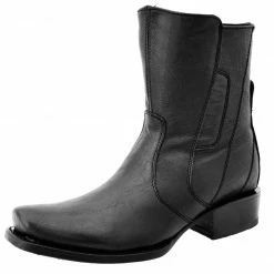 Guadalajara Western Wear White Diamond Zipper Black Men's Dubai Toe Ankle Boot