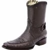Guadalajara Western Wear White Diamond Men's Caiman Belly Dark Brown Dubai Ankle Boot