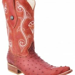 Guadalajara Western Wear White Diamond Ostrich Cognac Grasso Men's 3x Toe Boots