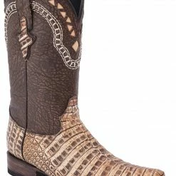 Guadalajara Western Wear White Diamond Caiman Belly Rustic Brown Men's 3x Toe Boots