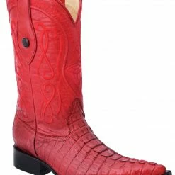 Guadalajara Western Wear White Diamond Caiman Belly Red Men's 3x Toe Boots